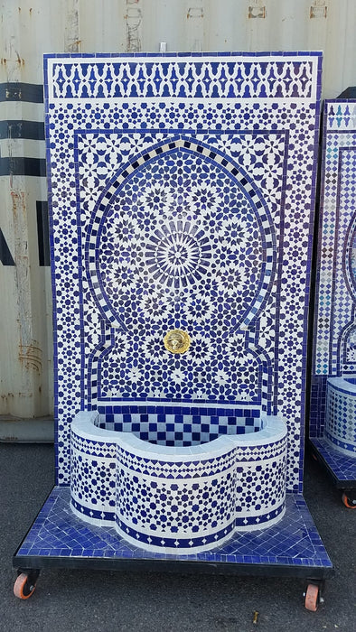 Fez zellige mosaic tile fountain