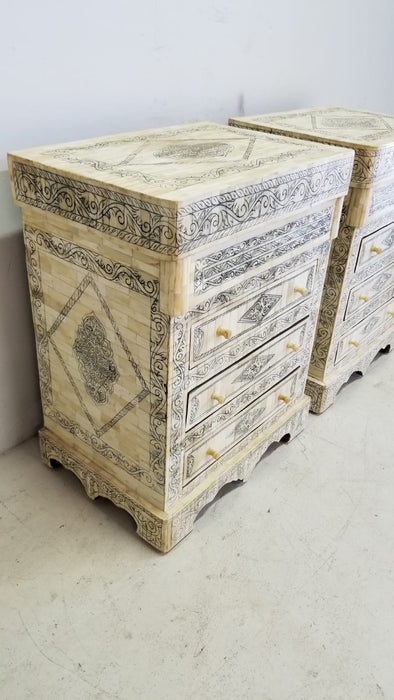 Vintage camel bone nightstand