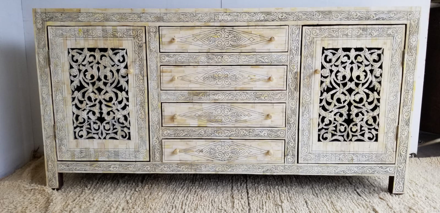 Sultan vintage inlay bone cabinet
