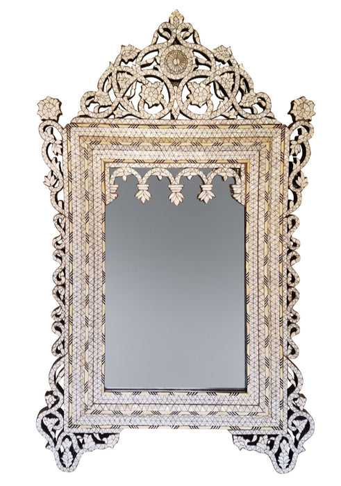 White shell Vintage Mother-of-pearl inlay mirror