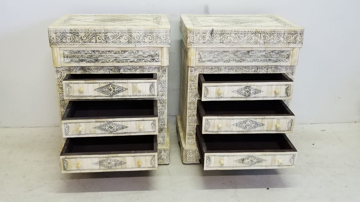 Vintage camel bone nightstand