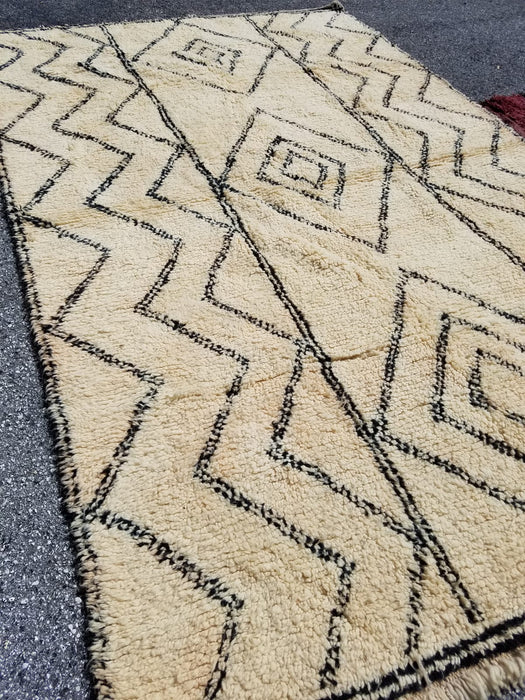 Beige handwoven berber carpet