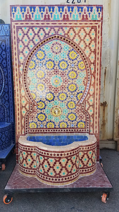 Alhambra mosaic tile fountain