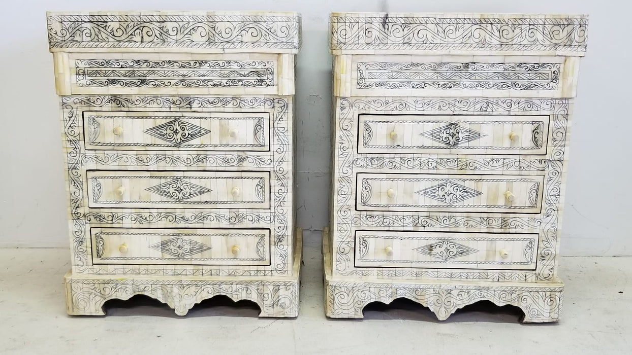 Vintage camel bone nightstand
